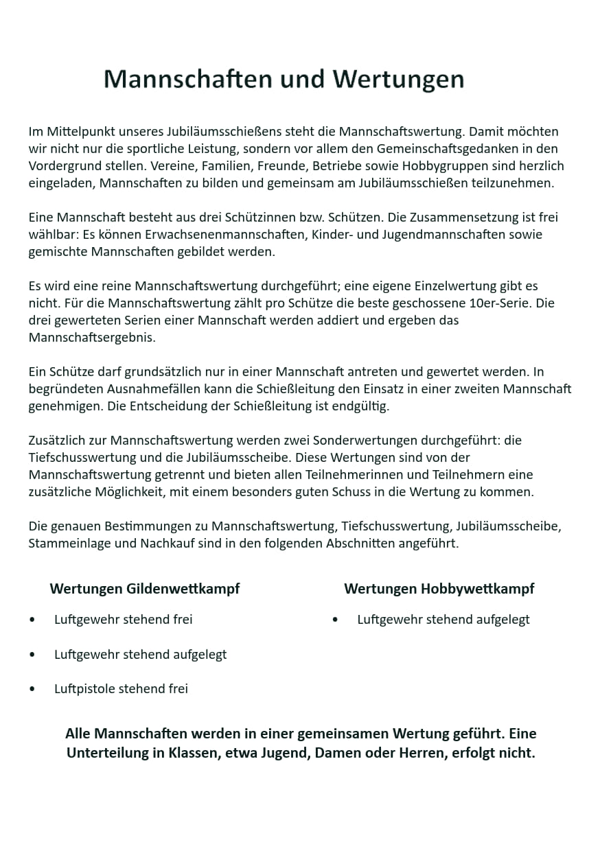 Plakatseite 7 zu 16. Mannschafts- und Vereineschießen
