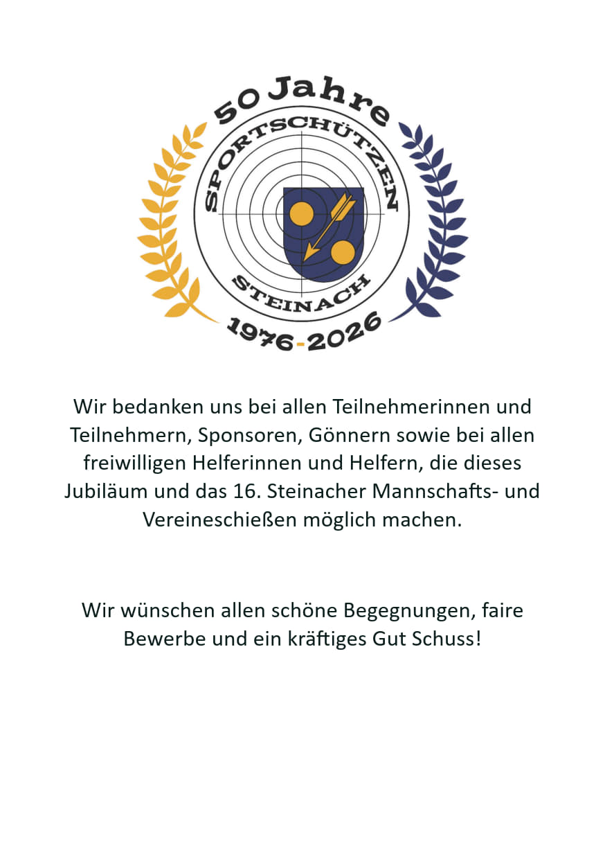 Plakatseite 16 zu 16. Mannschafts- und Vereineschießen